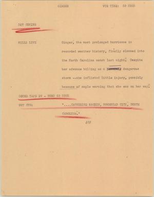 Primary view of object titled '[News Script: Ginger]'.