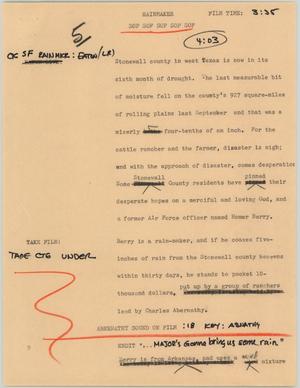 Primary view of object titled '[News Script: Rainmaker]'.