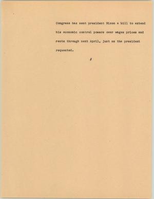 Primary view of object titled '[News Script: Economic control expansion]'.