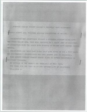 Primary view of object titled '[News Script: Escaped prisoner caught]'.