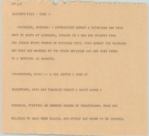 Primary view of object titled '[News Script: Highland murder]'.