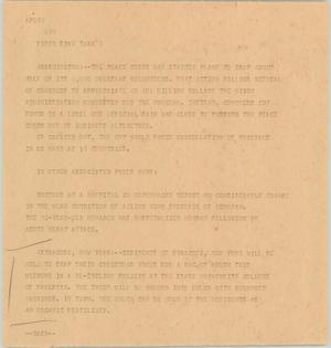 Primary view of object titled '[News Script: Peace talks/ Syracuse]'.