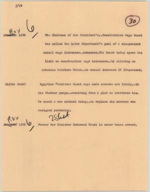 Primary view of object titled '[News Script: International]'.