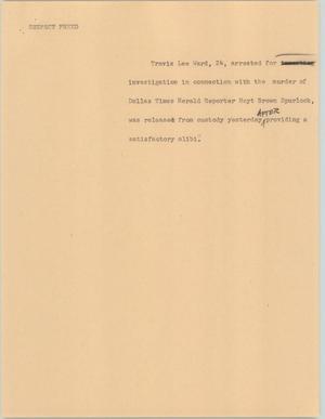 Primary view of object titled '[News Script: Suspect freed]'.
