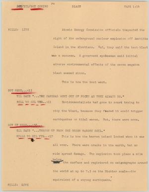 Primary view of object titled '[News Script: Blast]'.