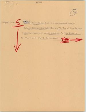 Primary view of object titled '[News Script: Author]'.
