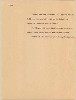Primary view of object titled '[News Script: Pitman]'.