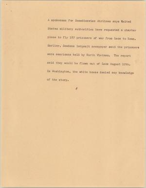 Primary view of object titled '[News Script: Spokesman tells about prisoners of war]'.