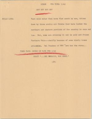 Primary view of object titled '[News Script: Birds]'.