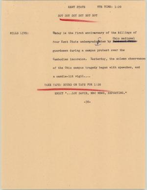 Primary view of object titled '[News Script: Kent State]'.
