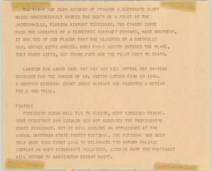 Primary view of object titled '[News Script: FBI/ Ray appeal/ Feature]'.