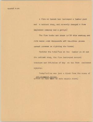 Primary view of object titled '[News Script: Quanah fire]]'.