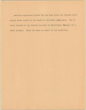 Primary view of object titled '[News Script: Fly is free]'.