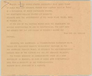 Primary view of object titled '[News Script: Peace talks/ Primaries]'.
