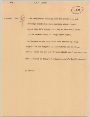 Primary view of object titled '[News Script: SEC]'.