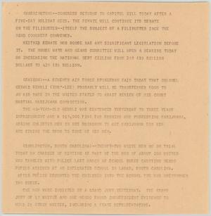 Primary view of object titled '[News Script: Return to capitol hill]'.