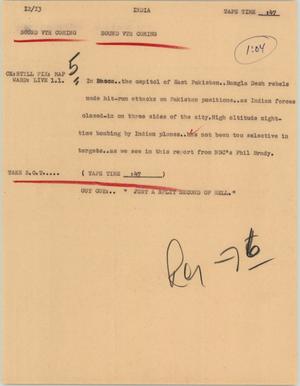 Primary view of object titled '[News Script: India]'.