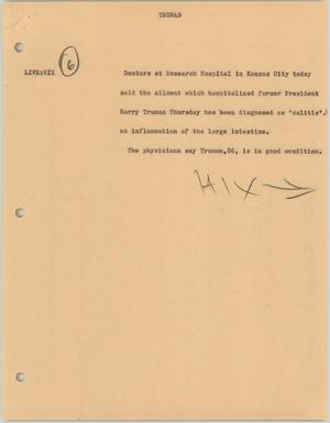 Primary view of object titled '[News Script: Truman]'.