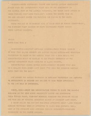 Primary view of object titled '[News Script: Vietnam, anti-war protesters, and Kent State]'.