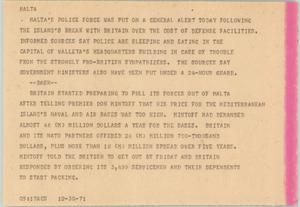 Primary view of object titled '[News Script: Malta]'.