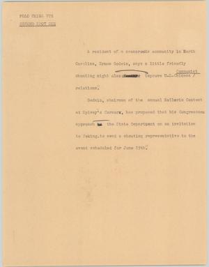 Primary view of object titled '[News Script: China relations]'.