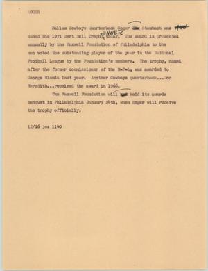 Primary view of object titled '[News Script: Roger]'.