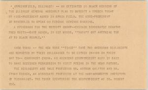 Primary view of object titled '[News Script: Agnew boycott and biologists]'.
