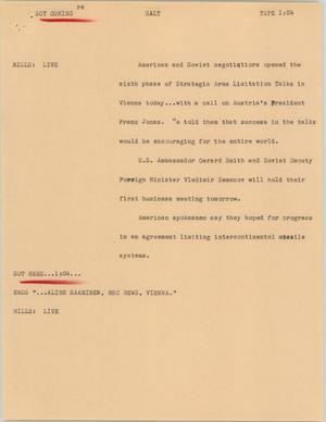 Primary view of object titled '[News Script: Salt]'.