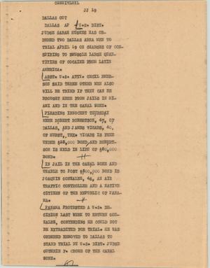 Primary view of object titled '[News Script: Dallas out]'.