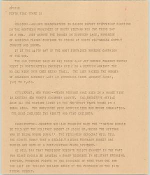 Primary view of object titled '[News Script: Fifth Five]'.