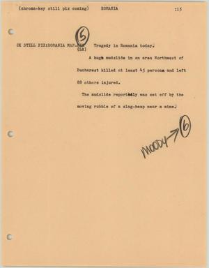 Primary view of object titled '[News Script: Romania]'.