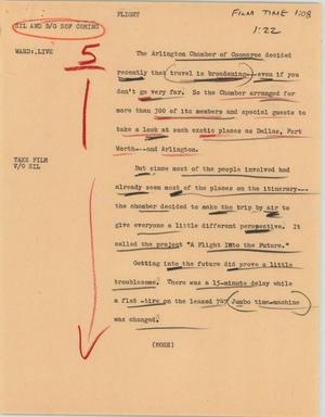 Primary view of object titled '[News Script: Flight]'.