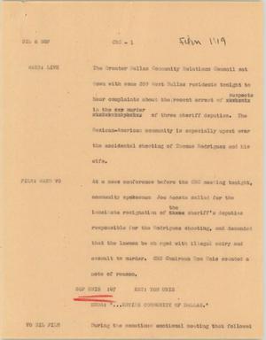 Primary view of object titled '[News Script: Community Relations Council]'.