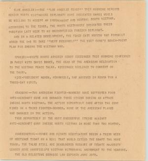 Primary view of object titled '[News Script: Seven point plan for Vietnam war]'.