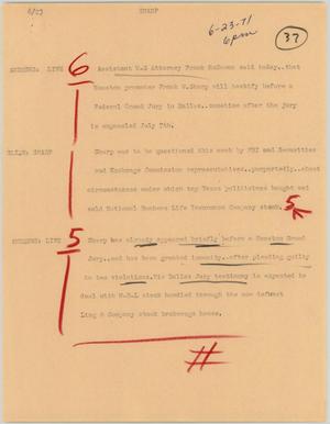 Primary view of object titled '[News Script: Sharp]'.