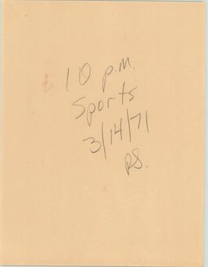 Primary view of object titled '[News Script: 10pm Sports update]'.