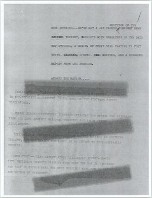 Primary view of object titled '[News Script: Pentagon paper disclosure]'.