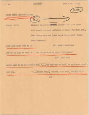 Primary view of object titled '[News Script: Pollution]'.