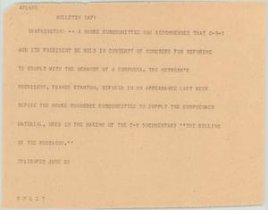 Primary view of object titled '[News Script: Bulletin]'.