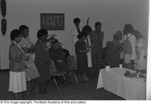 Primary view of object titled '[Photographs of the artists attending the conference on Black Women in the Arts]'.