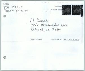 Primary view of object titled '[Envelope Addressed to Al Daniels]'.