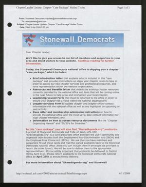 Primary view of object titled '[Letter from Stonewall Democrats to Chapter Leaders mailing list]'.