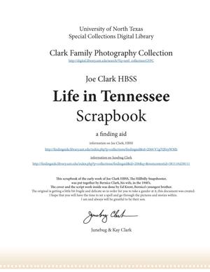 Primary view of object titled '[Facsimile of Joe Clark HBSS Life in Tennessee scrapbook]'.