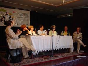 Primary view of object titled '["Maintaining Dance in Education" panel at the 2003 World Dance Alliance General Assembly]'.