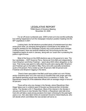 Primary view of object titled '[TNDA Legislative Report]'.