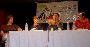 Primary view of object titled '["Presentation Versus the Public's Expectations" panel at the 2003 World Dance Alliance General Assembly]'.