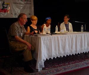 Primary view of object titled '["Investigation and Documentation: Contemporary Policies and Its Impact in Dance" panel at the 2003 World Dance Alliance General Assembly]'.