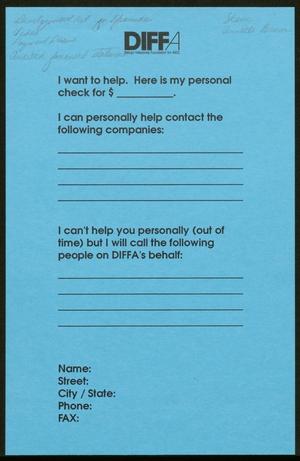 Primary view of object titled '[Design Industries Foundation for AIDS donation slip]'.