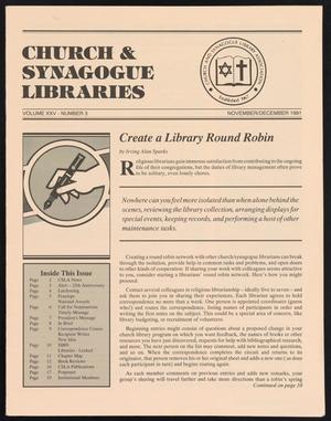 Primary view of object titled 'Church & Synagogue Libraries, Volume 25, Number 3, November/December 1991'.