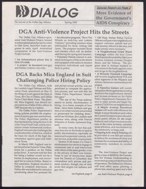 Primary view of object titled '[DIALOG - The Journal of the Dallas Gay Alliance Newspaper]'.